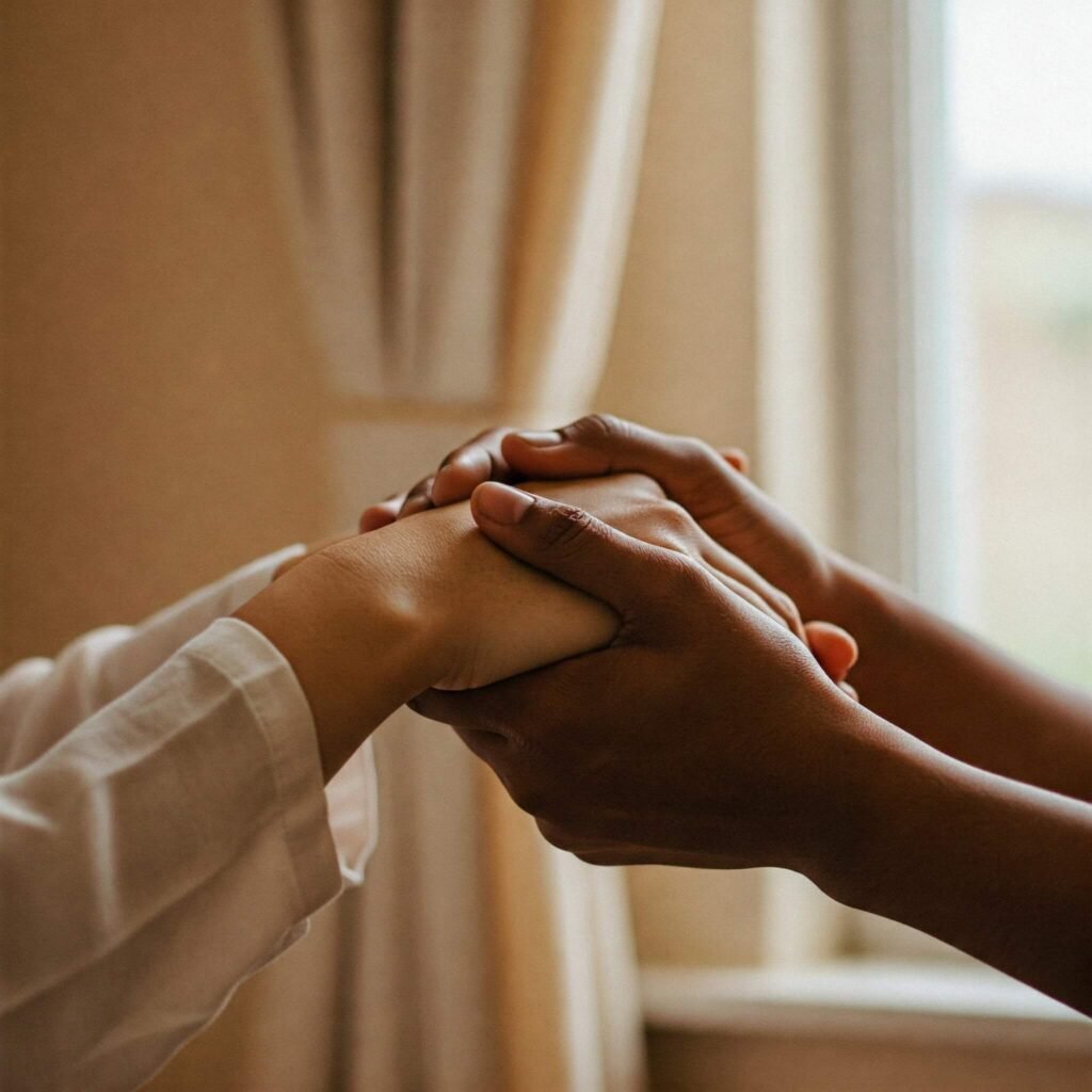 Hands Clasped in Comfort
