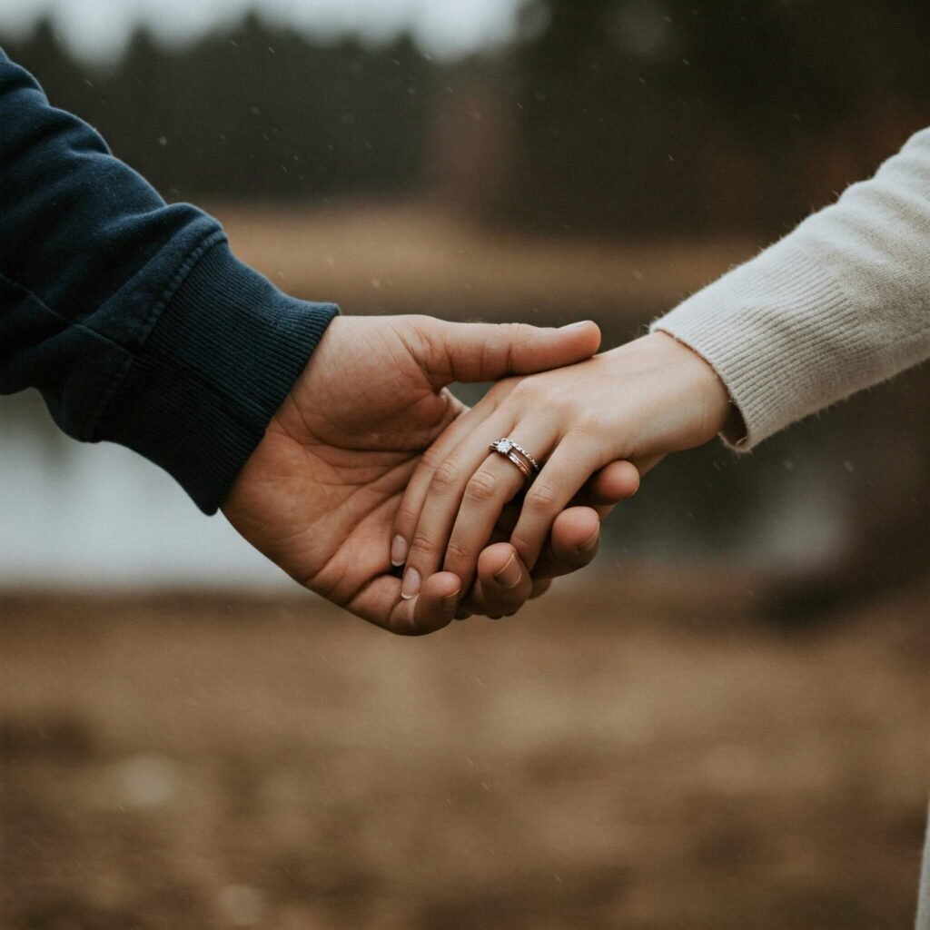 Couple holding hands