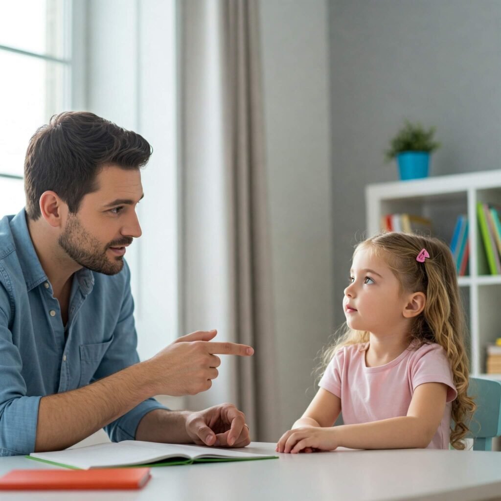 Positive Communication: Parent and child engaging in dialogue