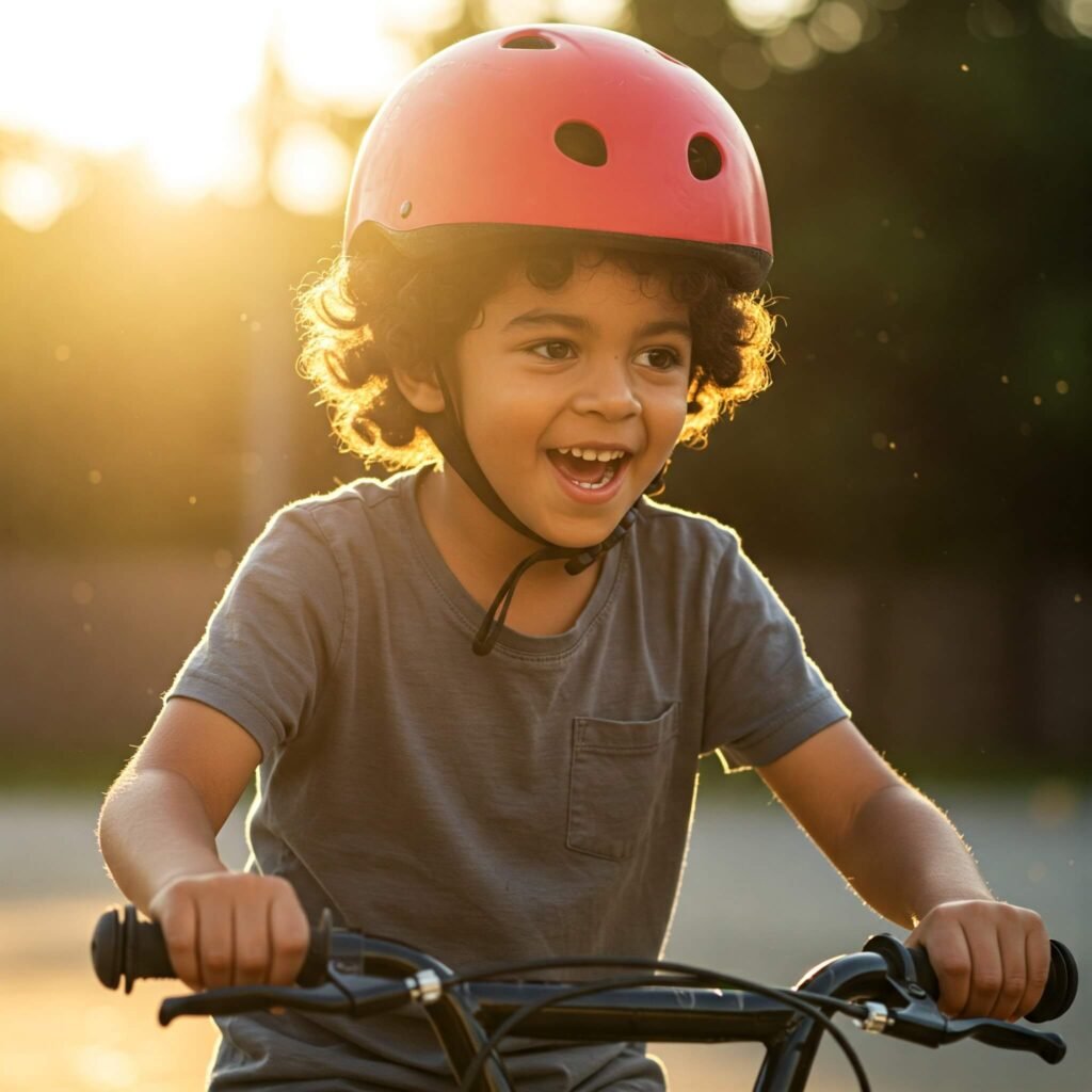 Child trying new activity.
