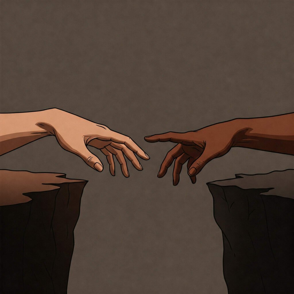 Hands Reaching Across a Chasm