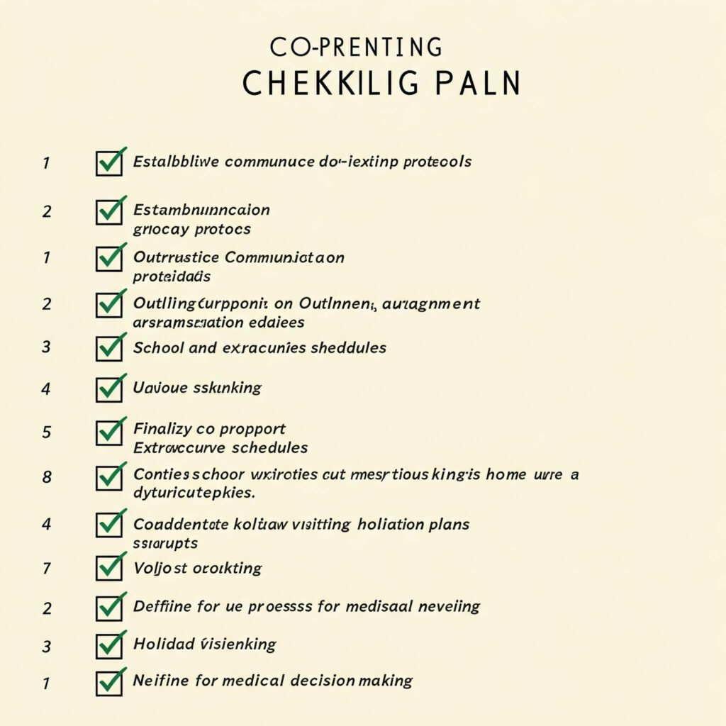 Checklist with co-parenting tasks.